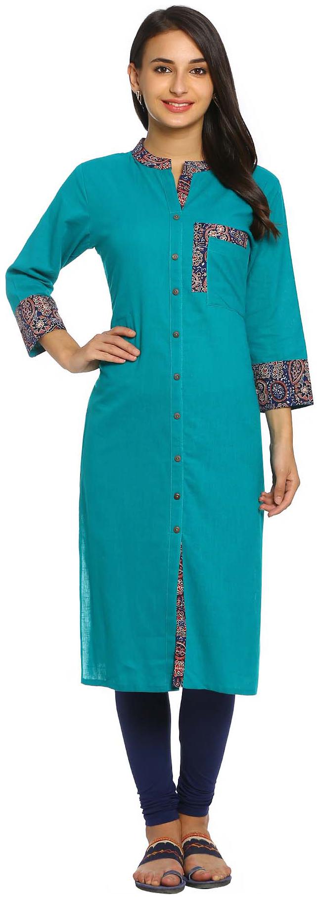 

Soch Women Green Solid Straight Kurti