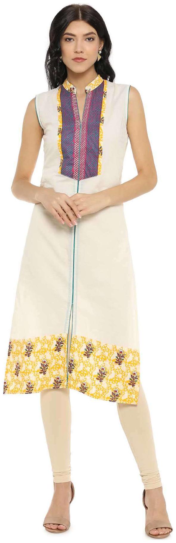 

Soch Women White Printed Straight Kurta