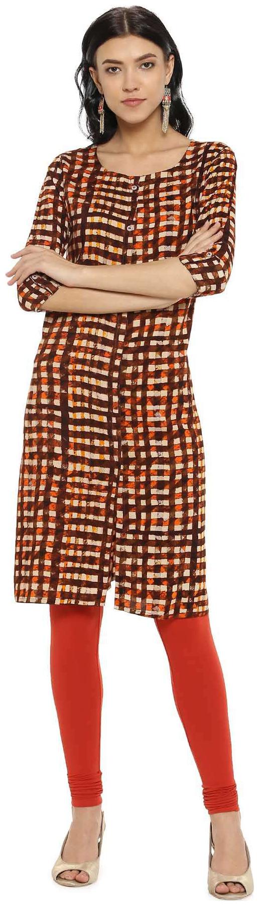 

Soch Women Brown Printed Straight Kurta