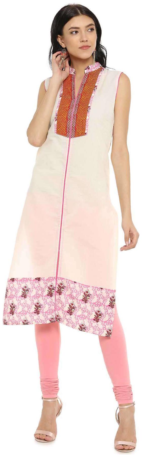 

Soch Women White Printed Straight Kurta
