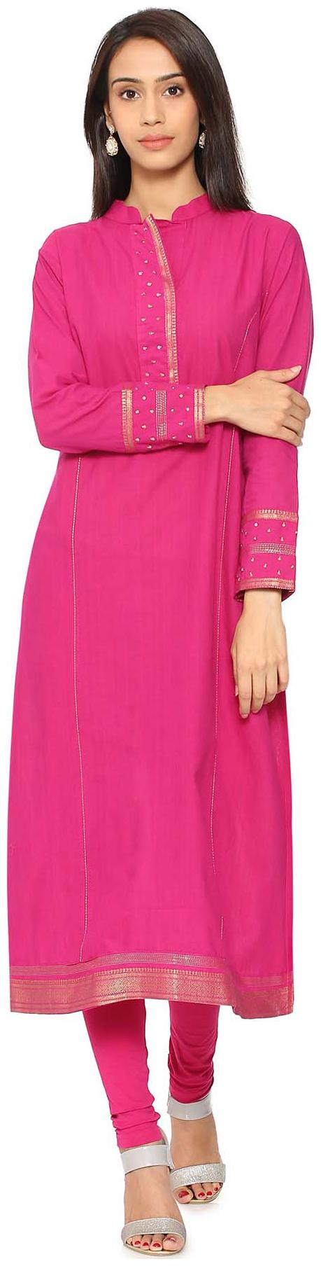

Soch Women Pink Solid Straight Kurta