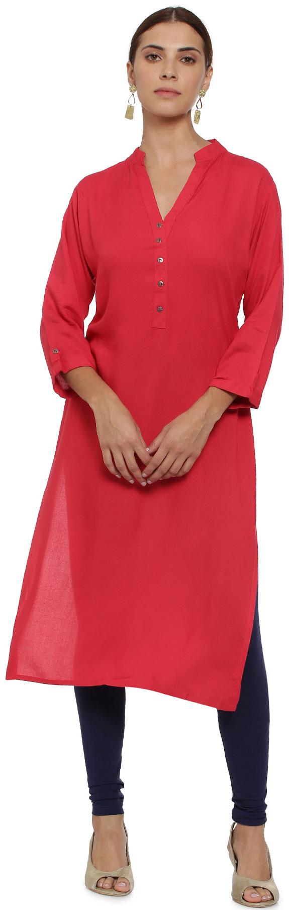 

Soch Women Red Solid Straight Kurta