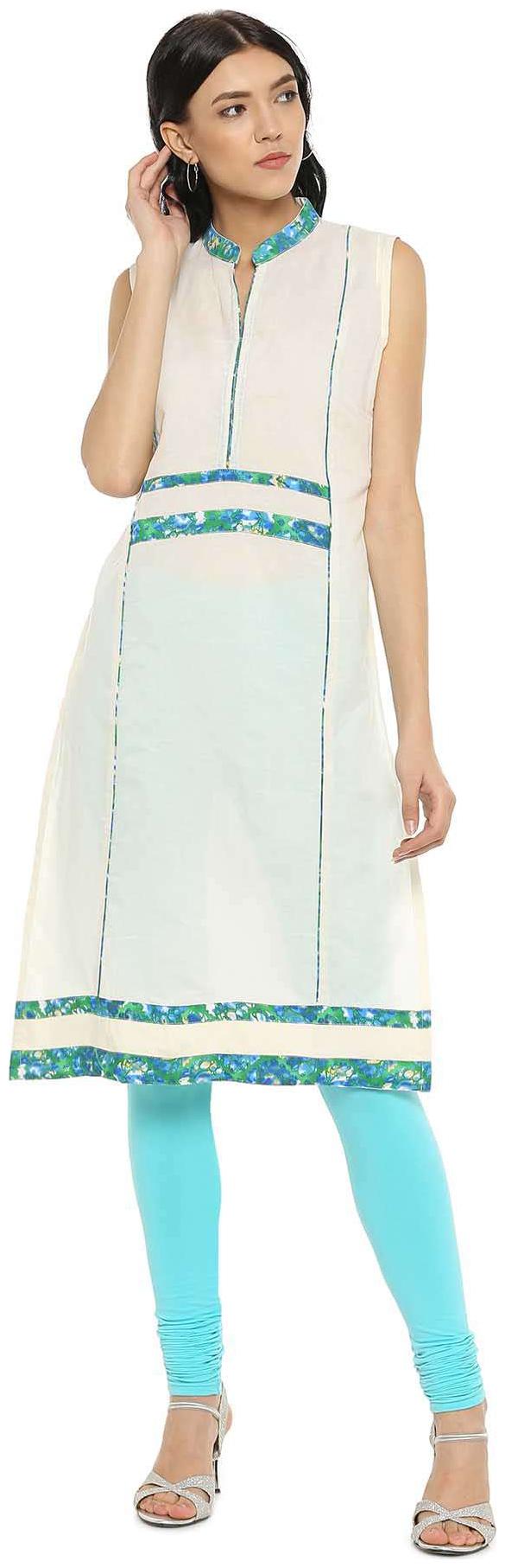 

Soch Women White Printed Straight Kurta