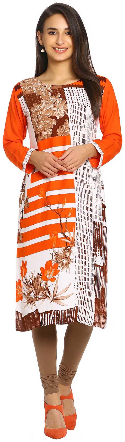 

Soch Women Brown Printed Straight Kurti