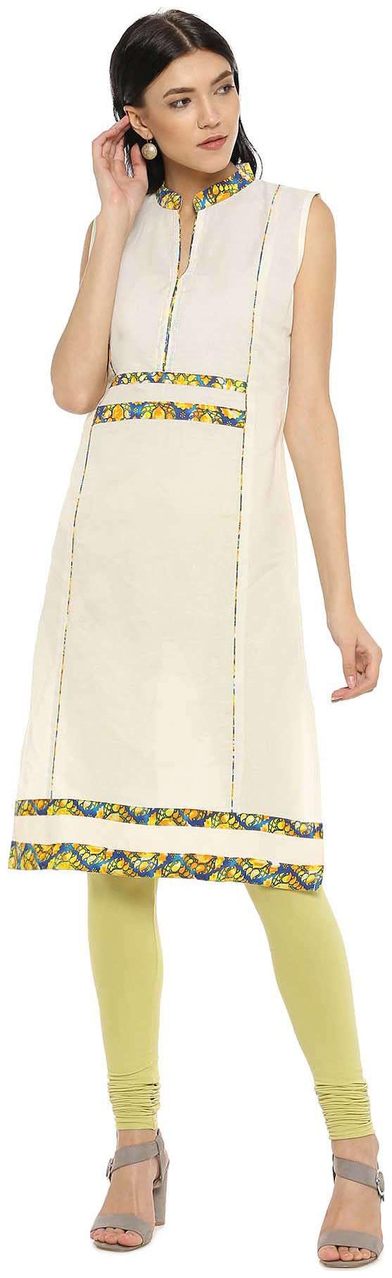 

Soch Women White Printed Straight Kurta
