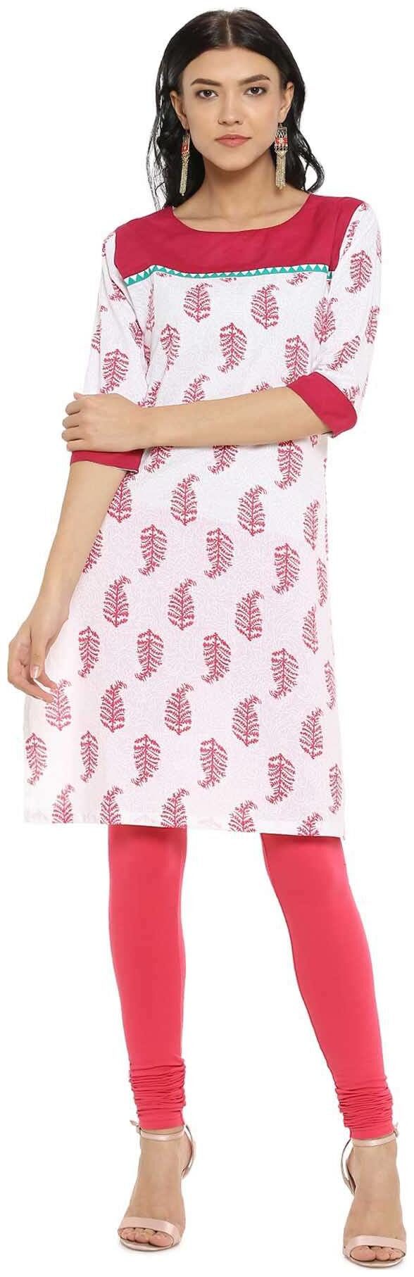 

Soch Women White Printed Straight Kurta
