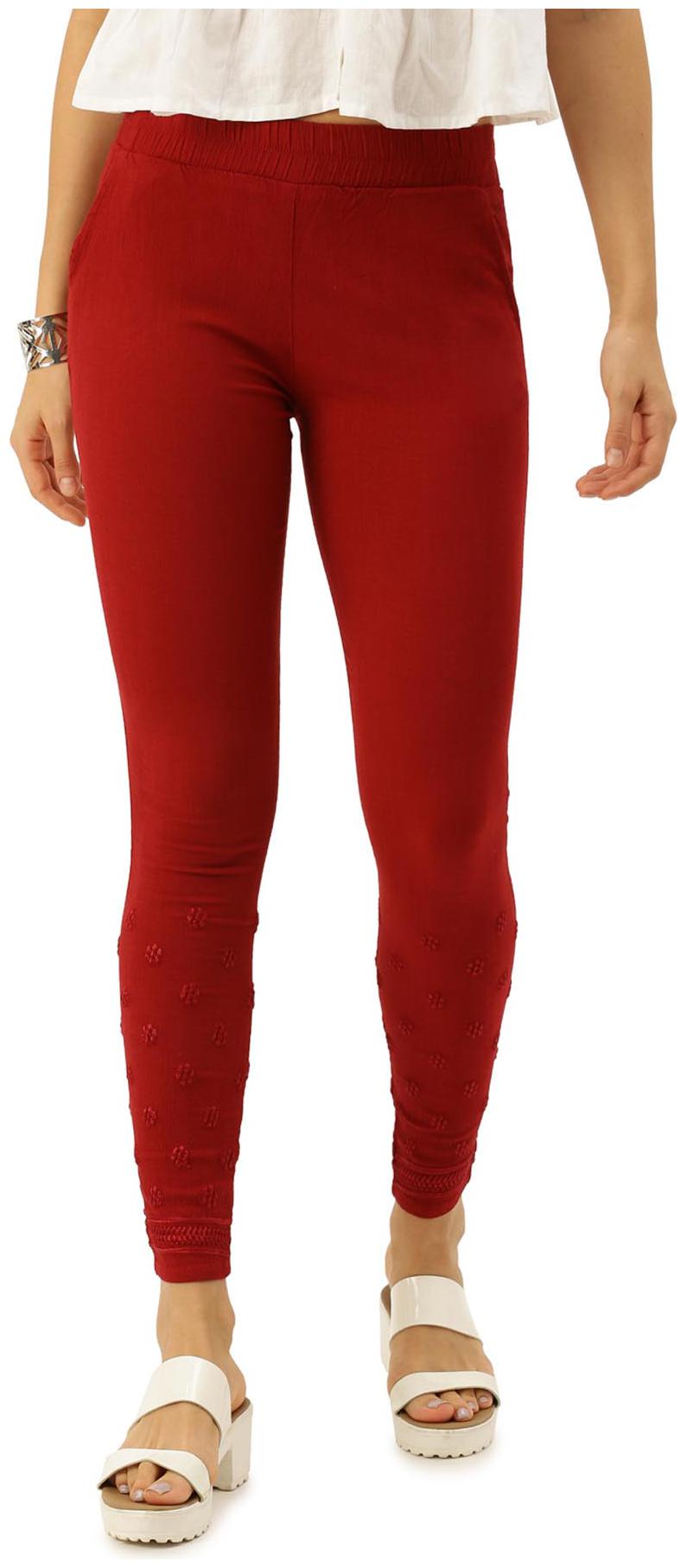 

Soch Viscose Rayon Embroidered Maroon Pant for Women