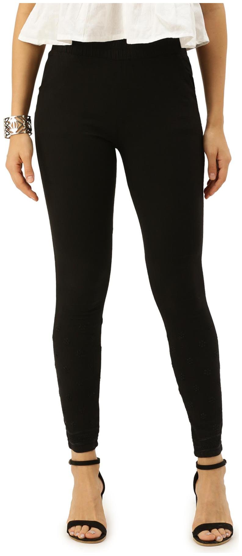 

Soch Viscose Rayon Embroidered Black Pant for Women