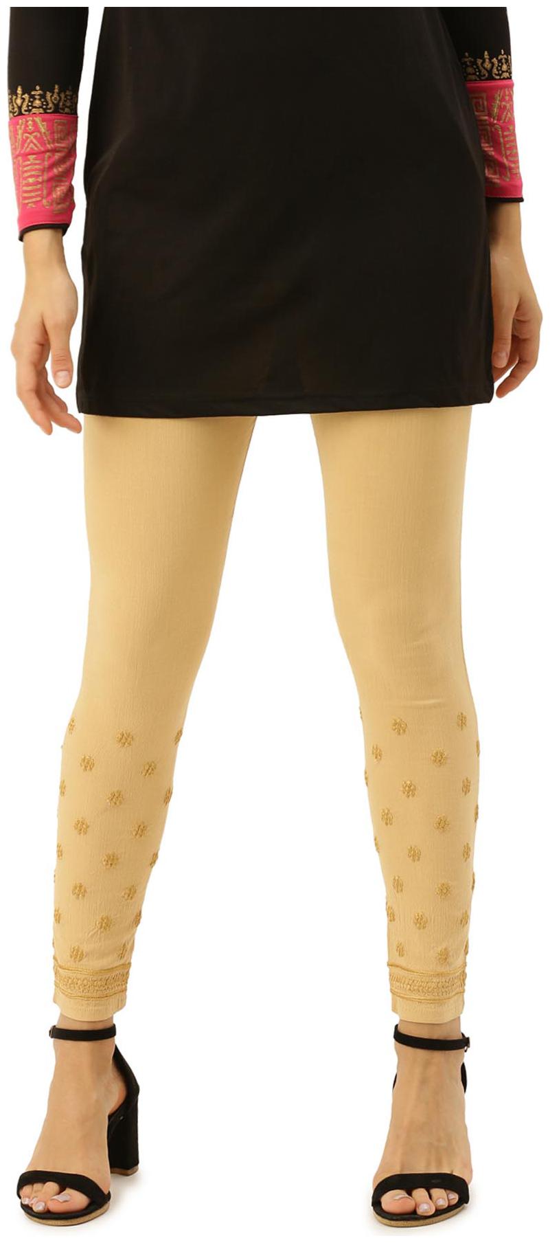 

Soch Viscose Rayon Embroidered Beige Pant for Women