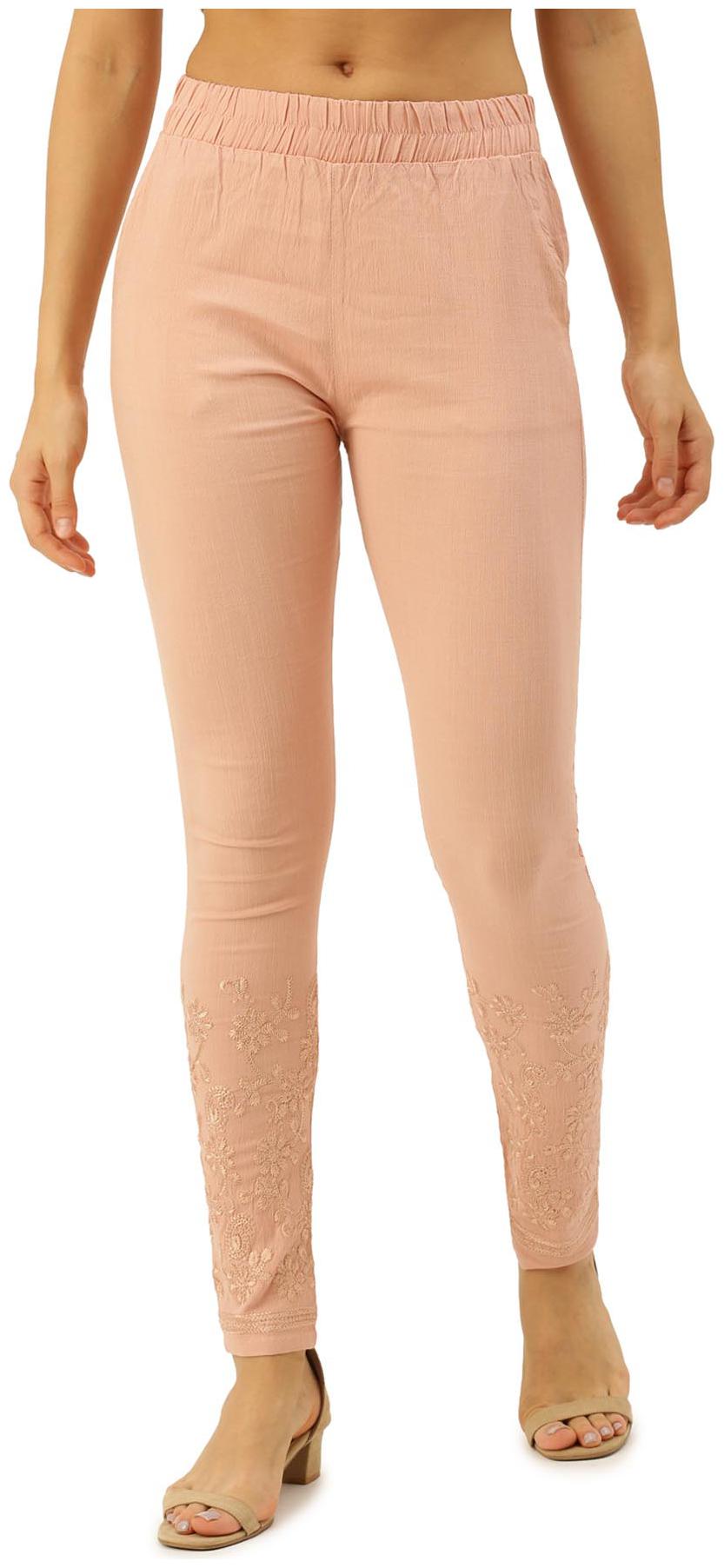 

Soch Viscose Rayon Embroidered Pink Pant for Women