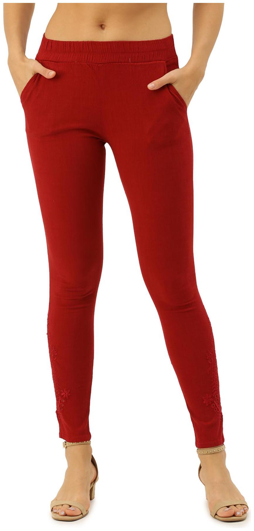 

Soch Viscose Rayon Embroidered Maroon Pant for Women