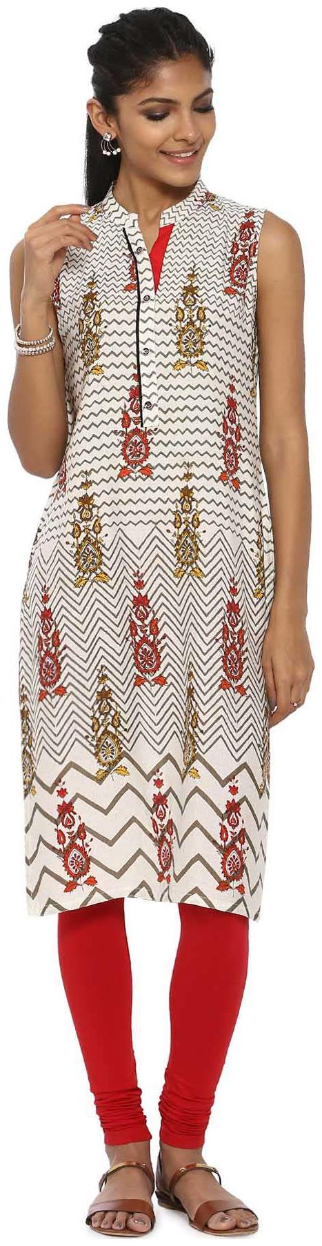 

Soch Women White Floral Straight Kurta