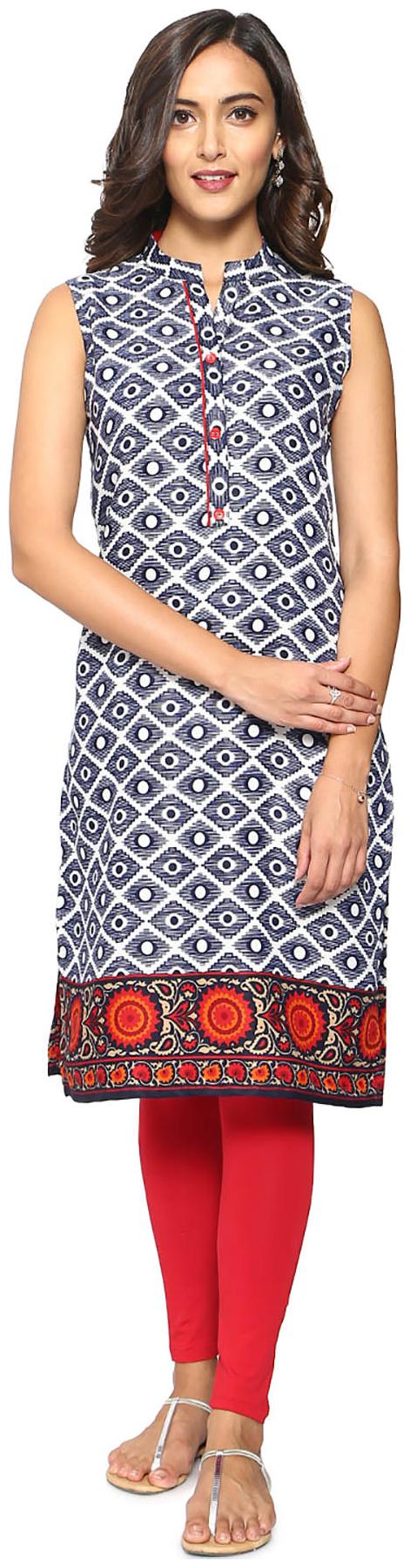 

Soch White Synthetic Printed Kurti
