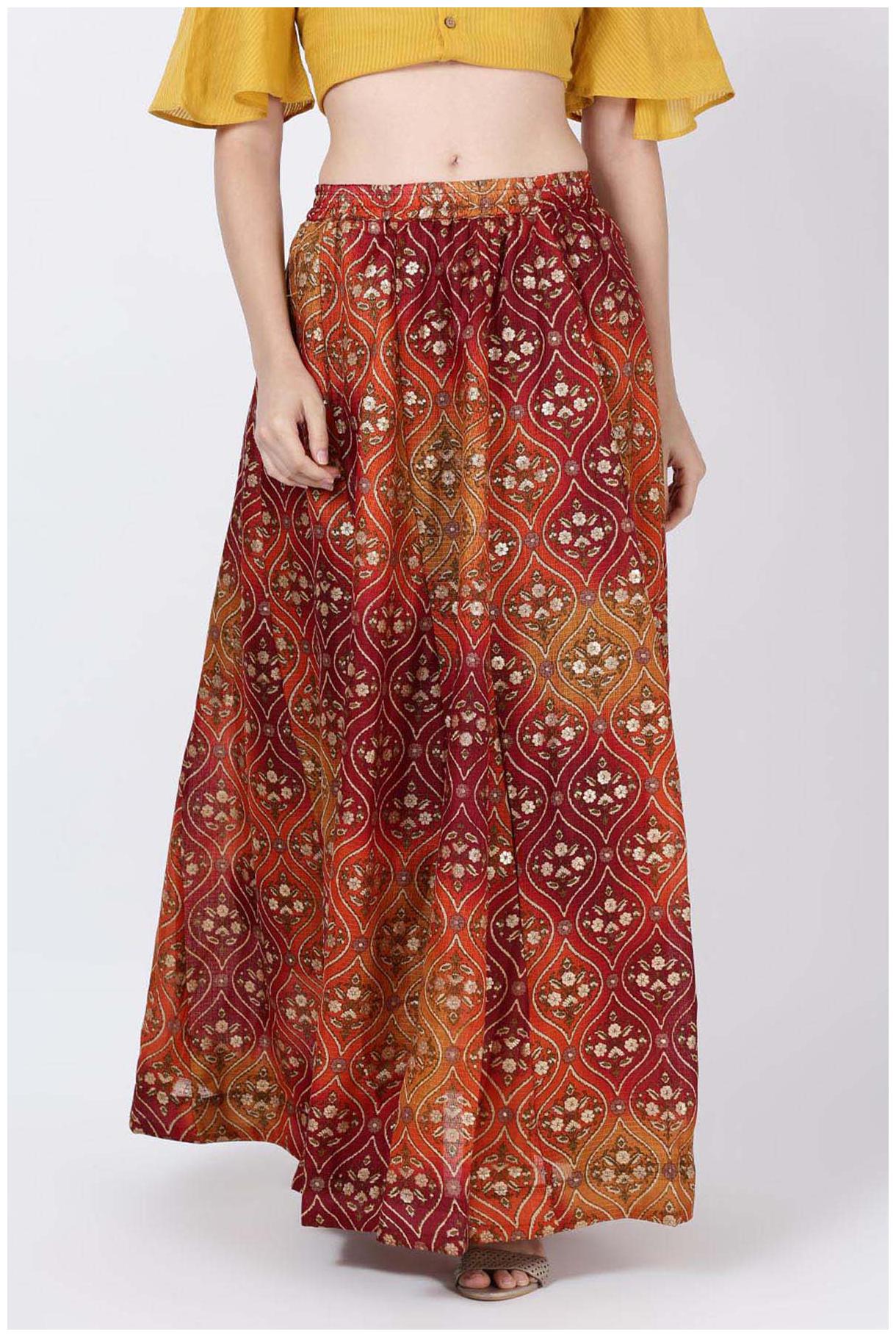 

Soch Printed Straight skirt Maxi Skirt - Pink