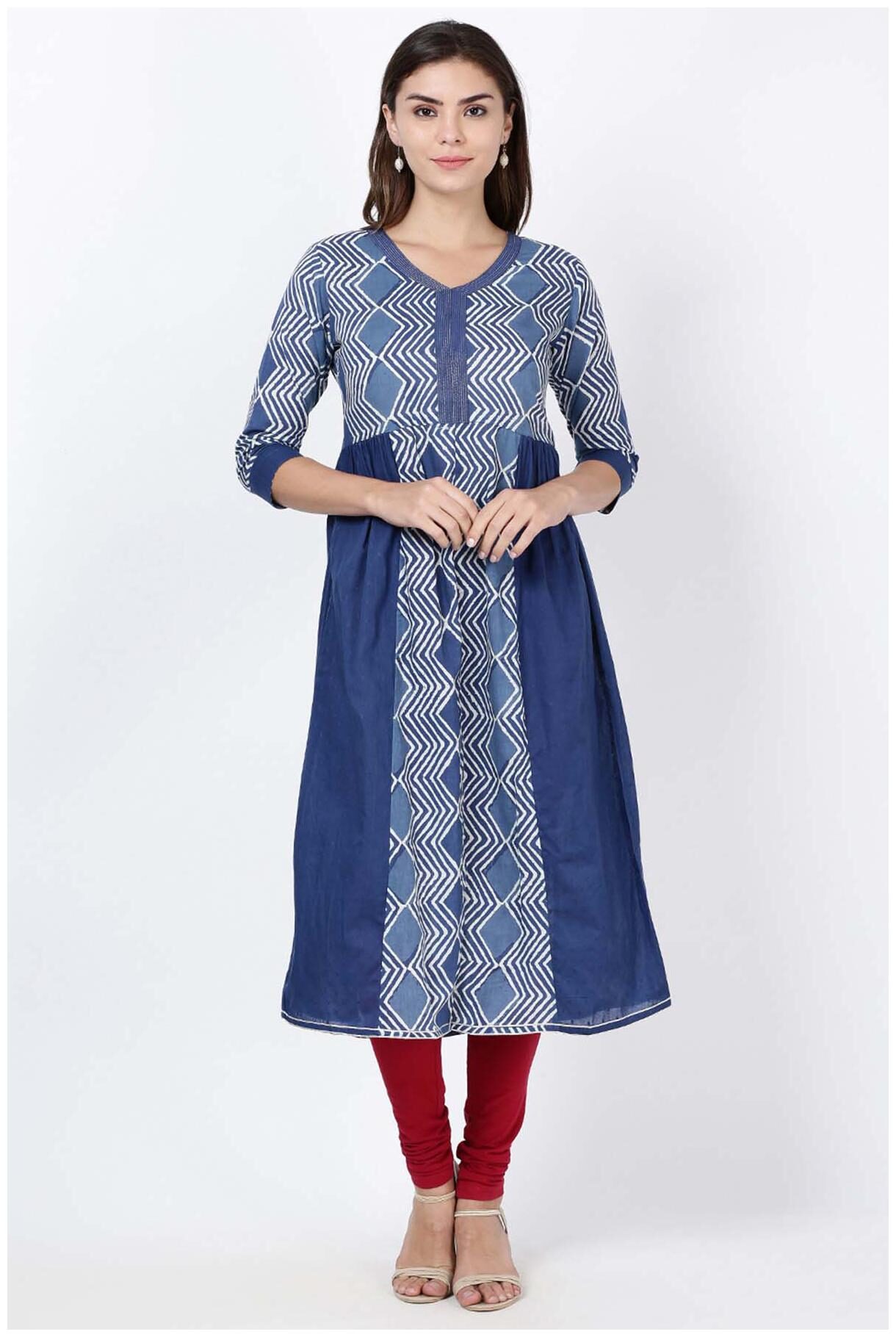 

Soch Women Blue Printed Anarkali Kurta