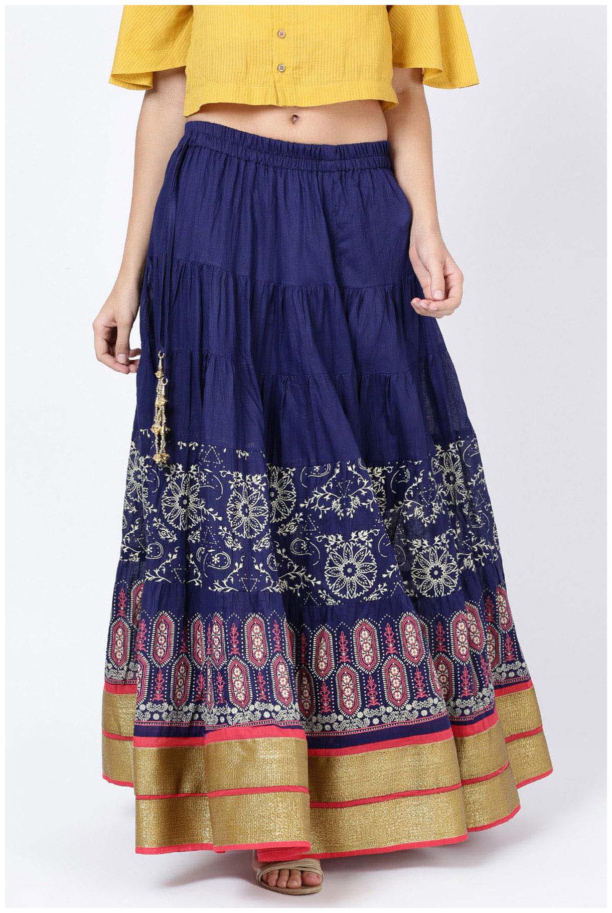 

Soch Printed Straight skirt Maxi Skirt - Blue