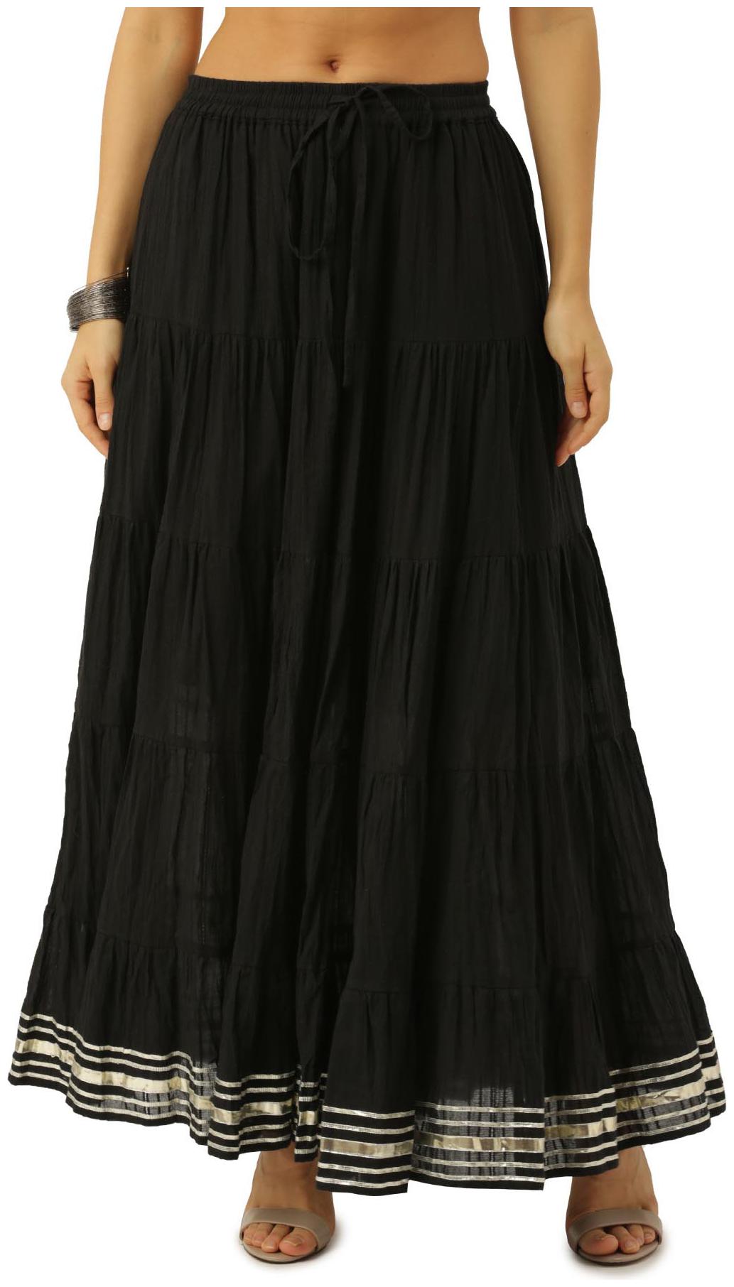 

Soch Solid Straight skirt Maxi Skirt - Black