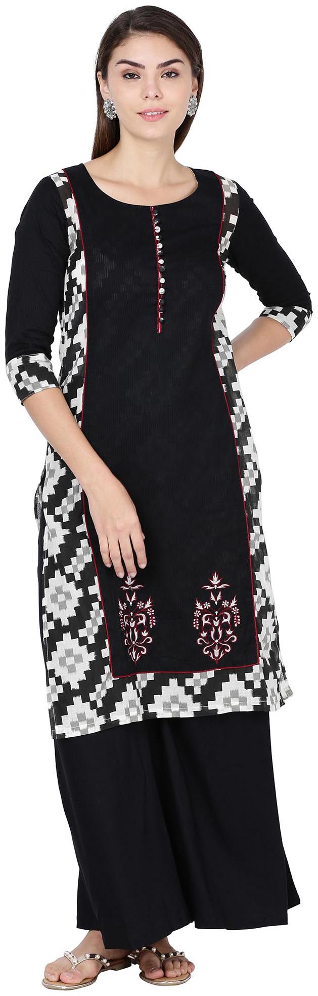 

Soch Women Black Printed Regular Kurti With Palazzo