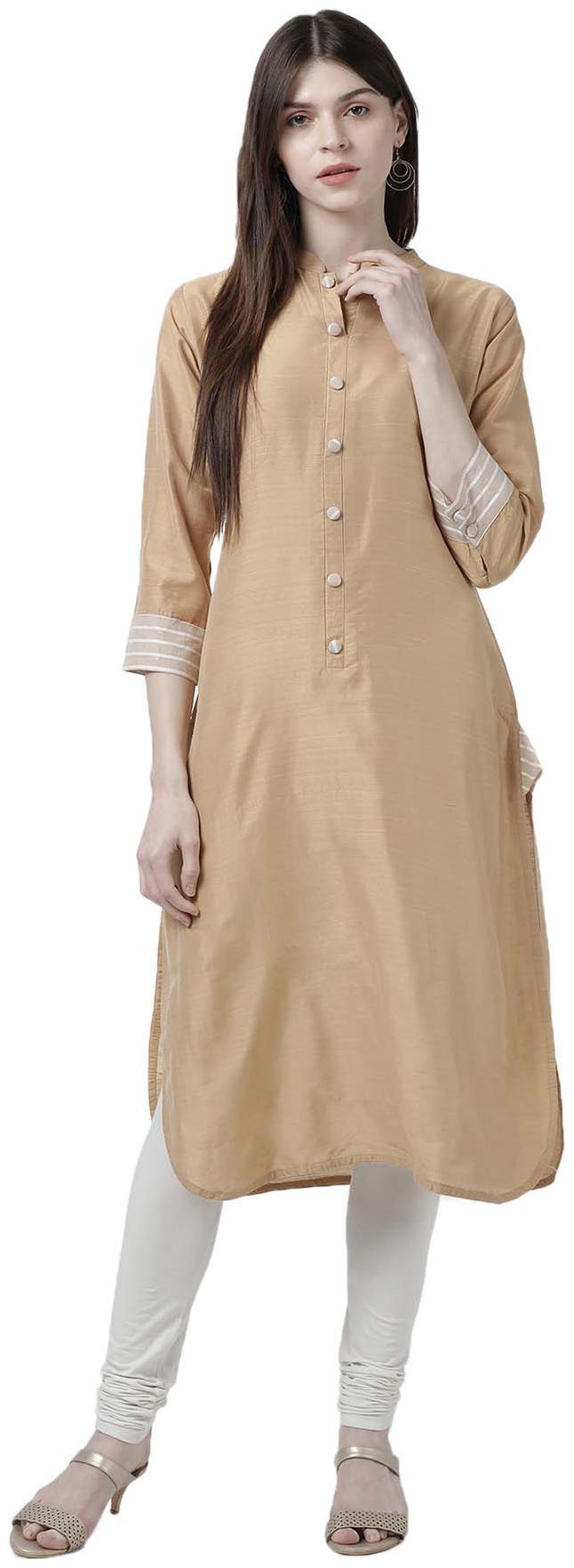 

Soch Women Beige Solid Straight Kurta