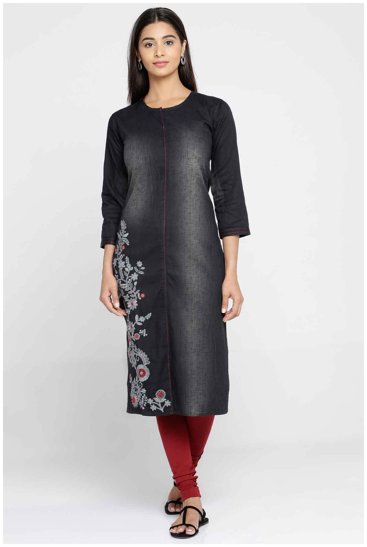 

Soch Women Denim Kurti Black