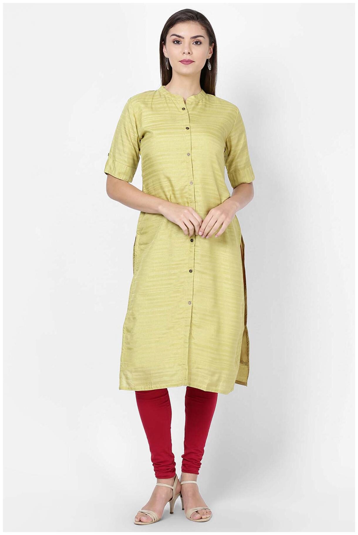 

Soch Women Blue Striped Straight Kurta