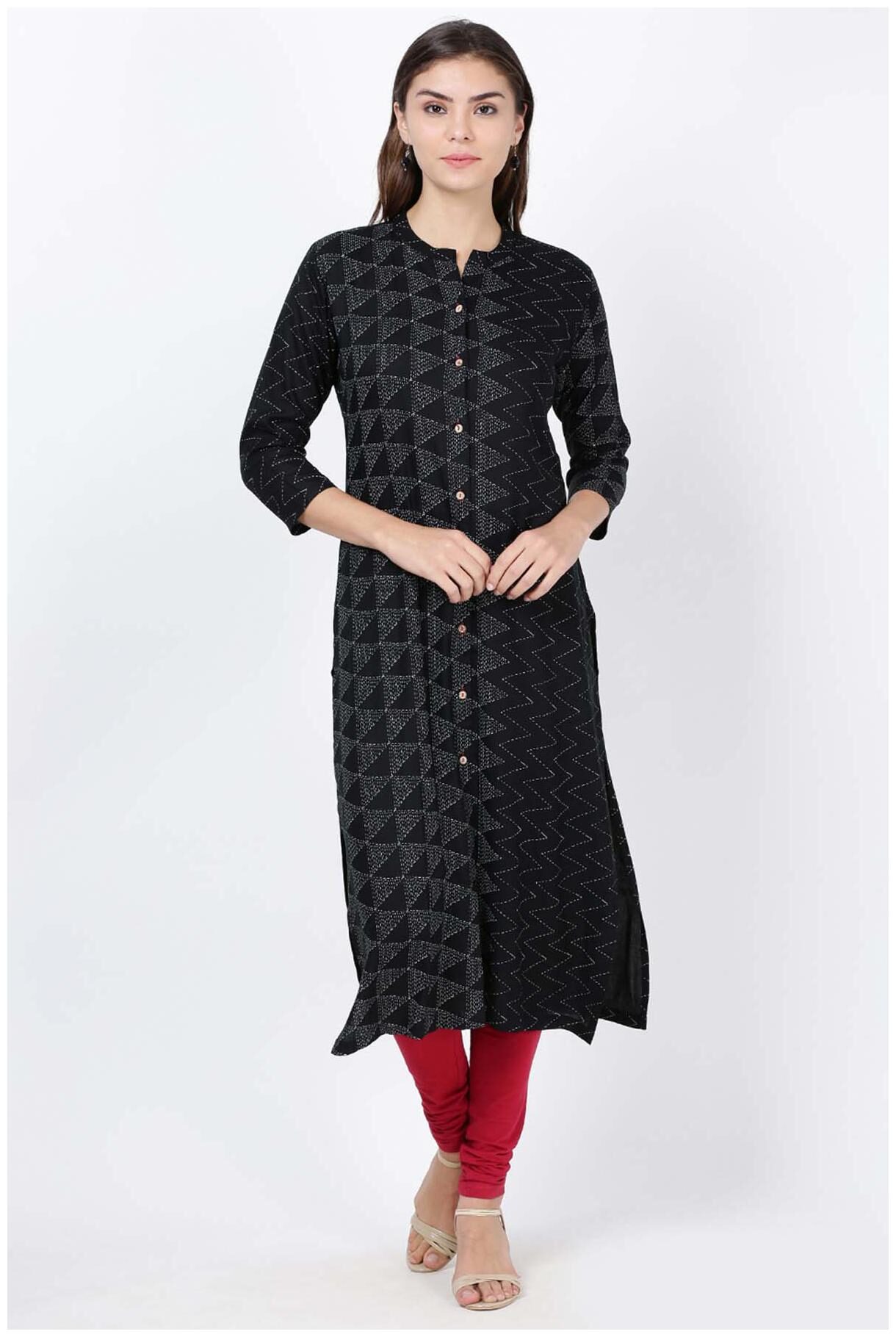 

Soch Women Black Printed Straight Kurta
