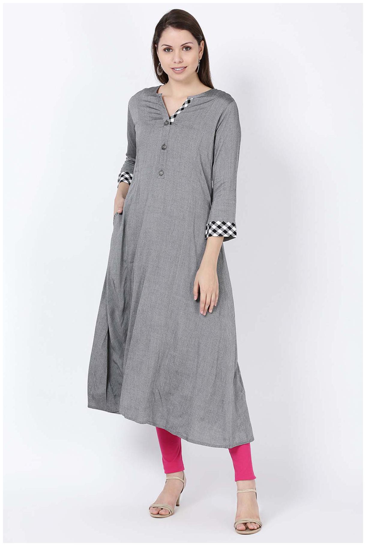 

Soch Women Rayon Kurti Grey