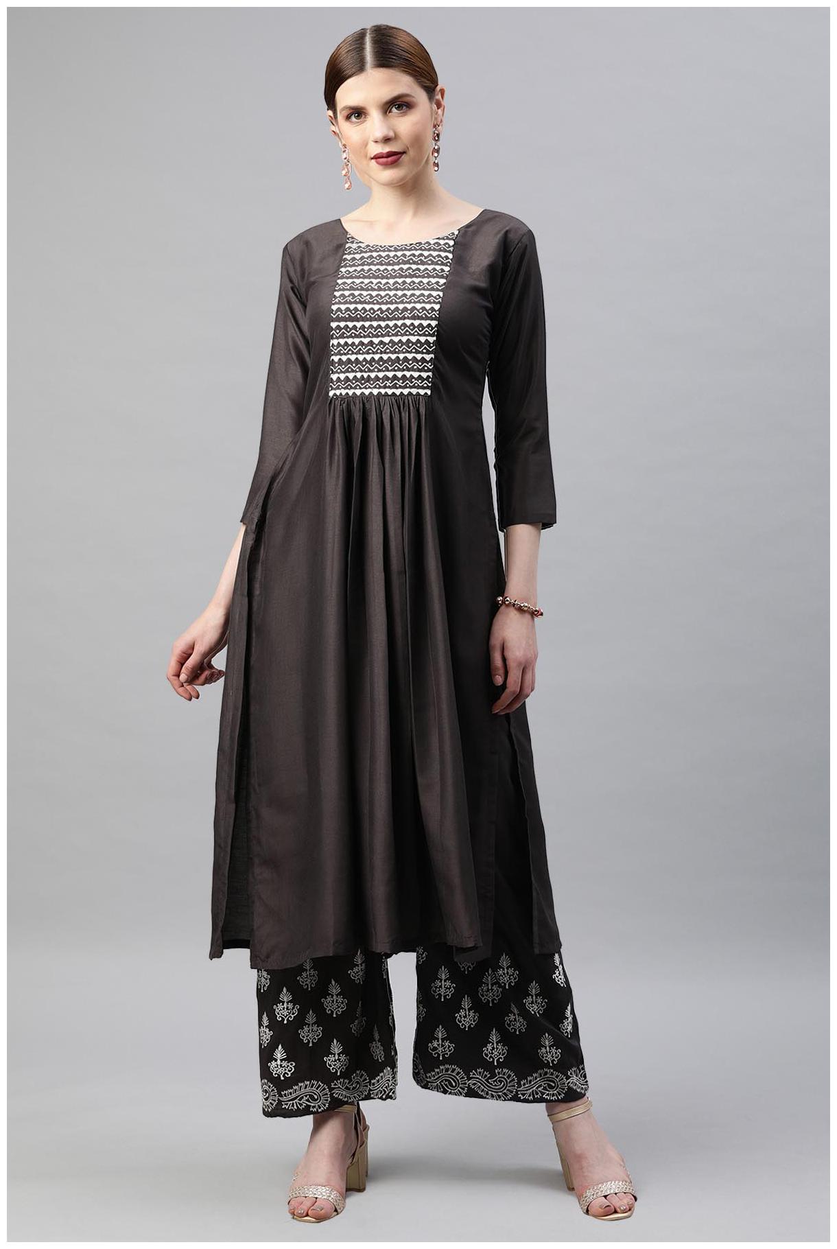 

Soch Women Silk Kurti Grey