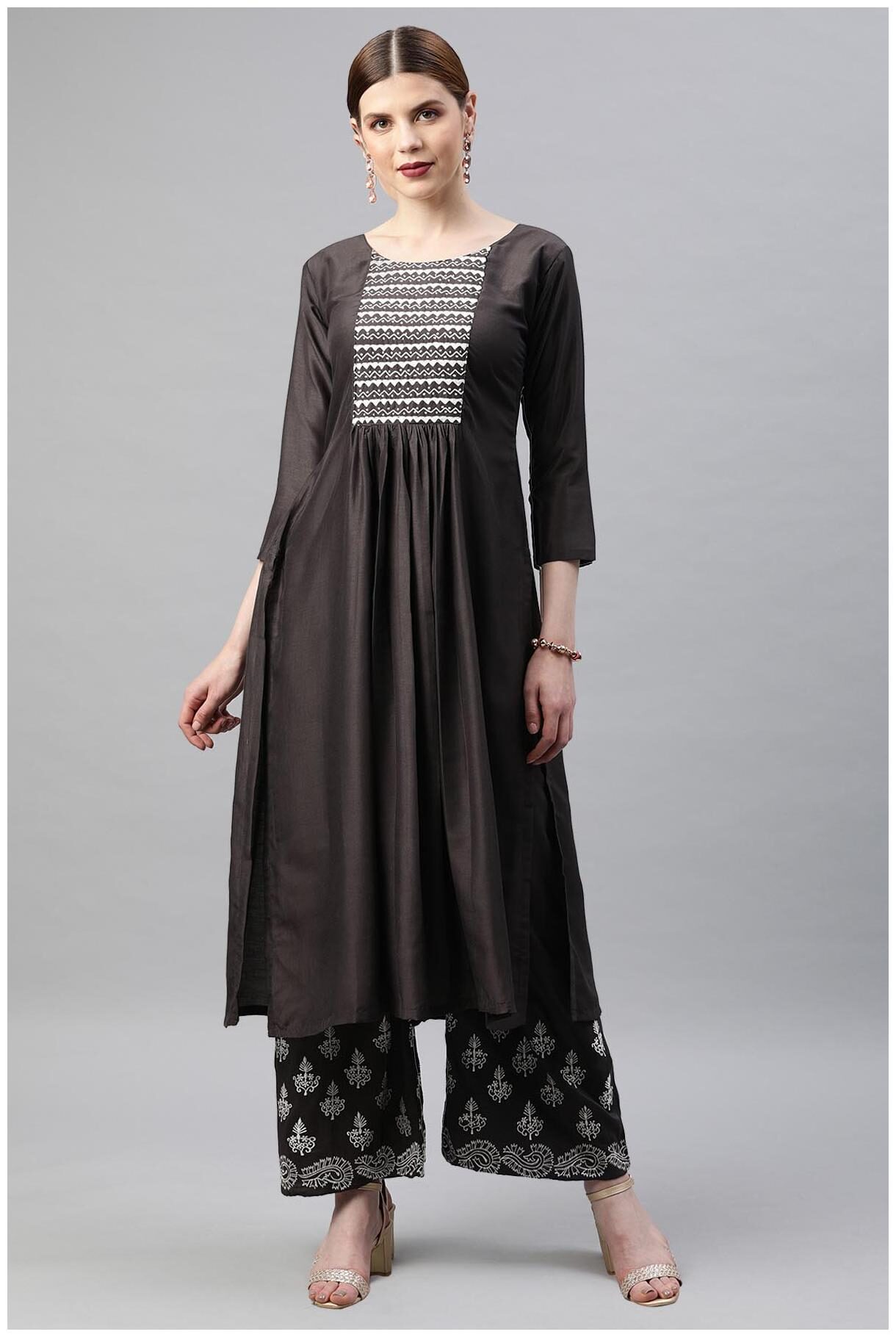 

Soch Women Silk Kurti Grey
