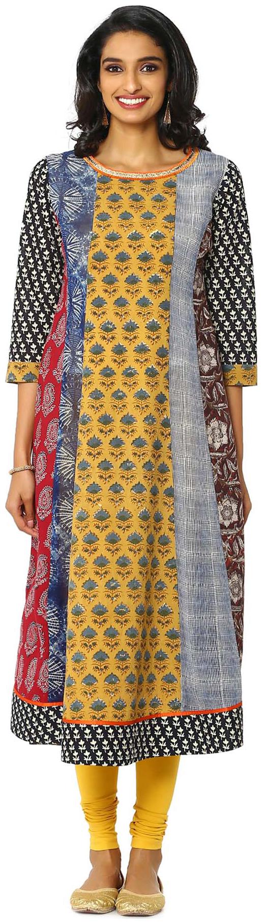 

Soch Yellow Printed Kurti