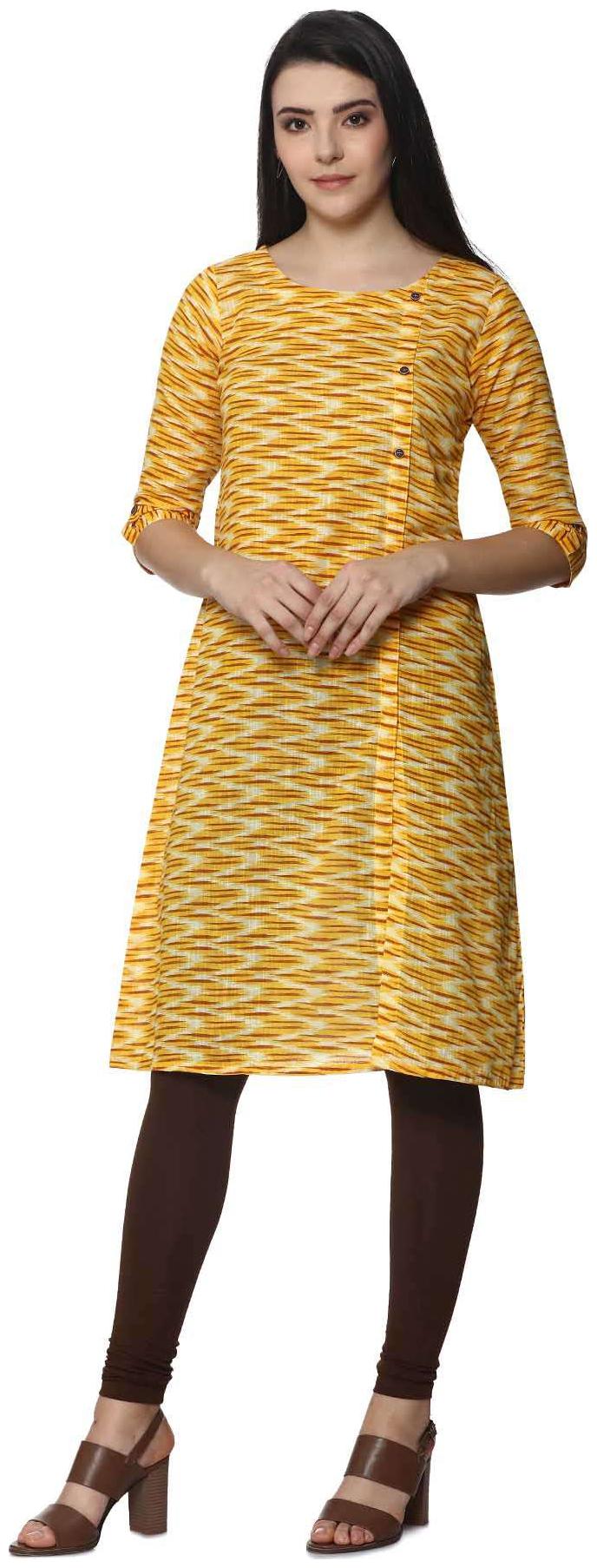 

Soch Women Yellow Printed Straight Kurta
