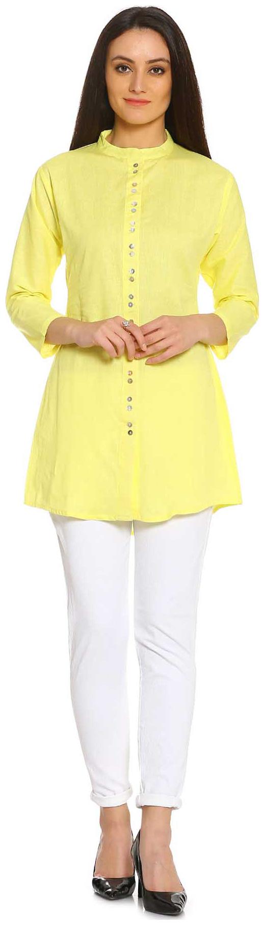 

Soch Women Yellow Solid Straight Kurti