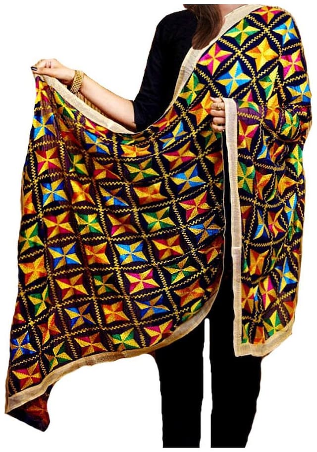 Soft Chiffon Phulkari Dupatta Party wear, Fastival, Wedding Dupatta