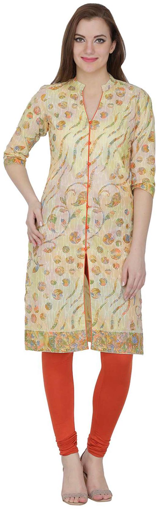 

Sohniye Orange Cotton Kurti
