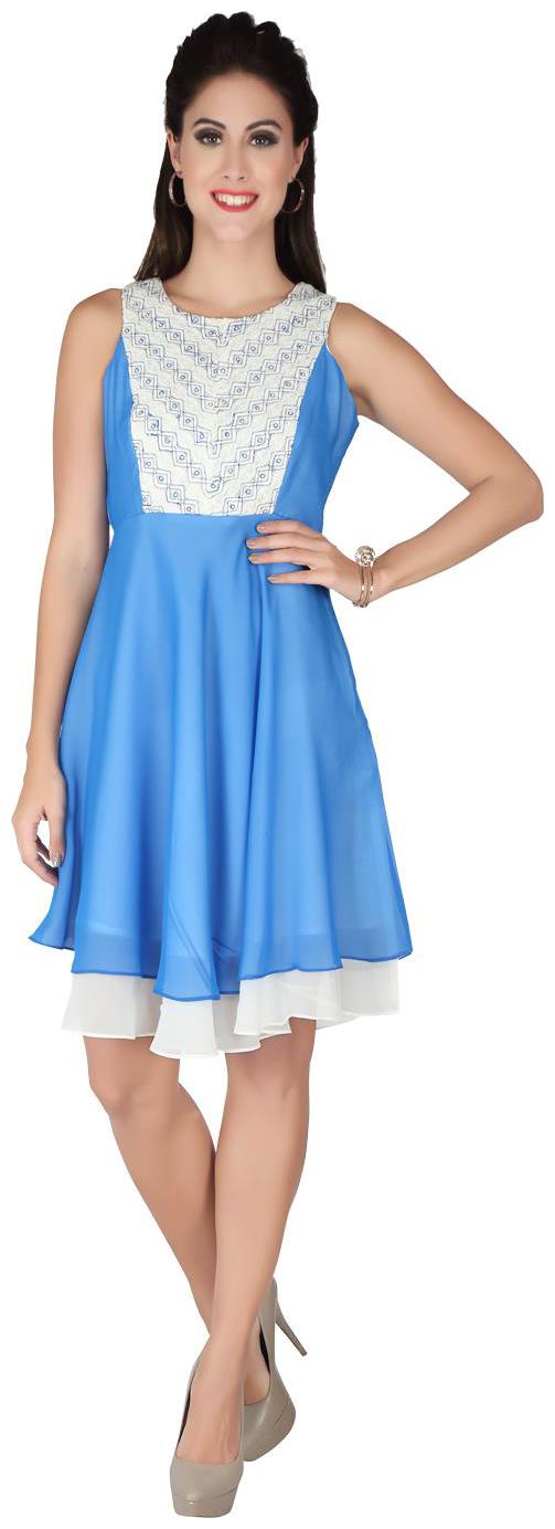 

SOIE A-LINE DRESS WITH INTERESTING ARMHOLE AND EMBROIDERED YOKE