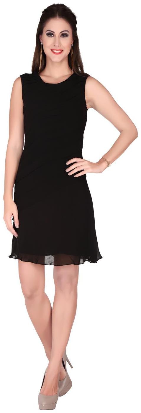 

soie ASSYMMETRIC DRESS WITH PLEAT DETAILING