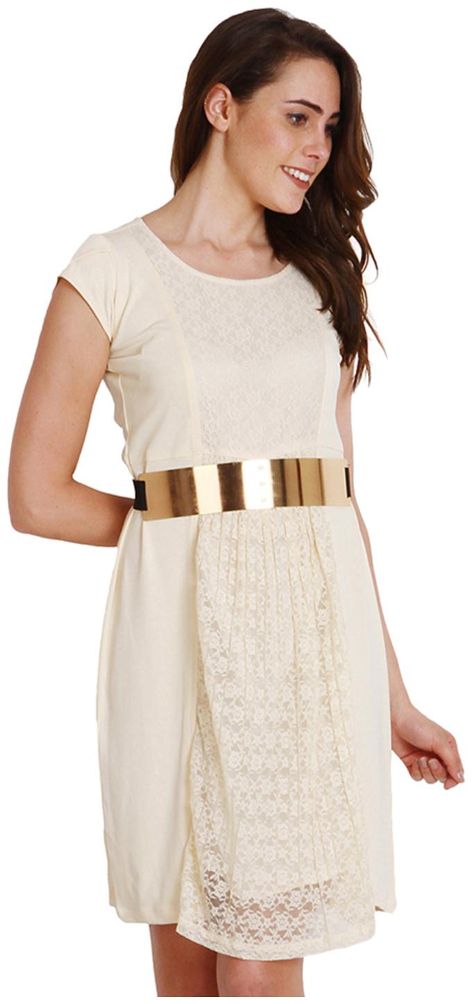 

Soie Beige Blended Dress