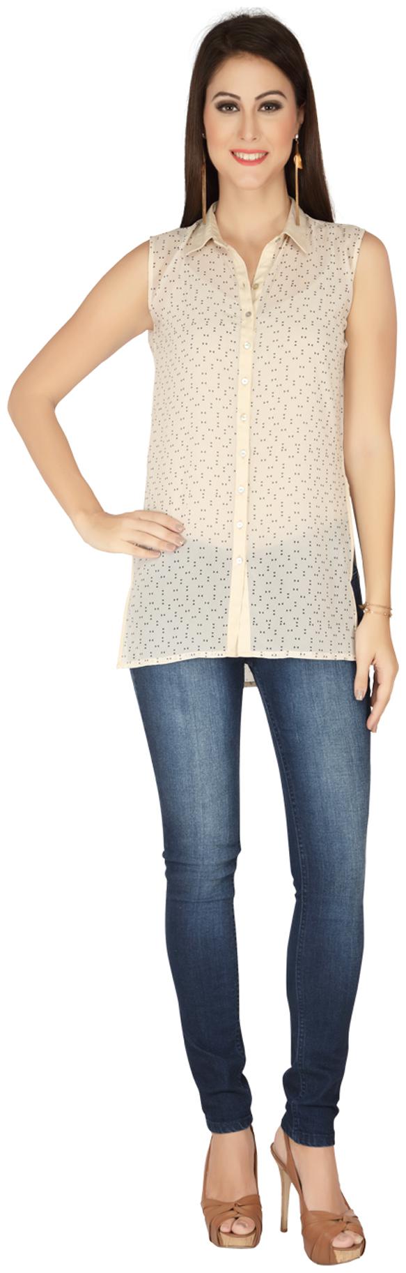 

SOIE Beige Georgette Top
