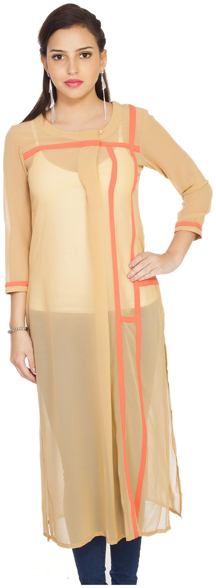 

Soie Women Solid Regular top - Beige