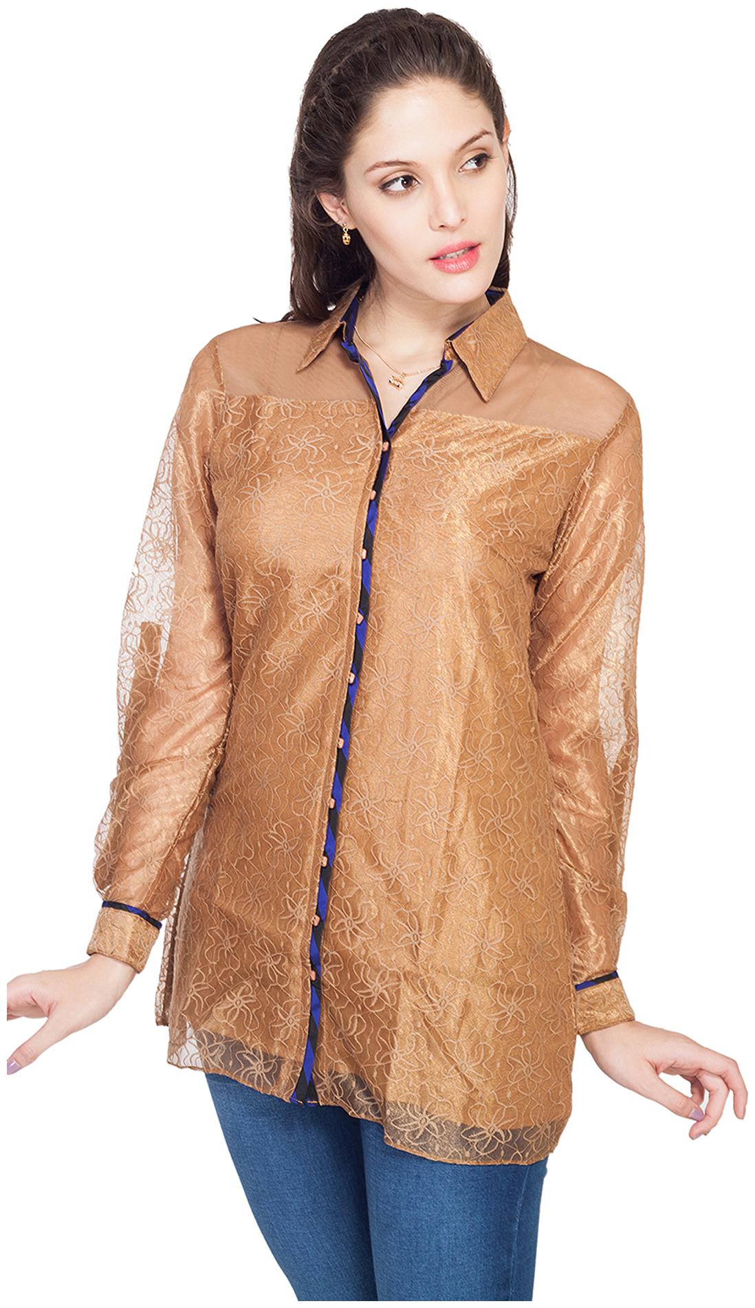 

Soie Women Printed Regular top - Orange