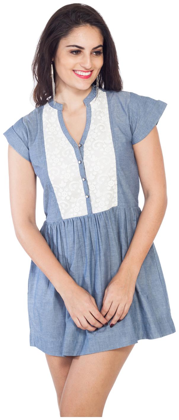 

Soie Blue Nylon Dress