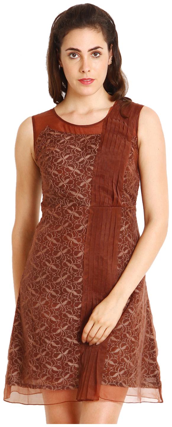 

Soie Brown Blended Dress
