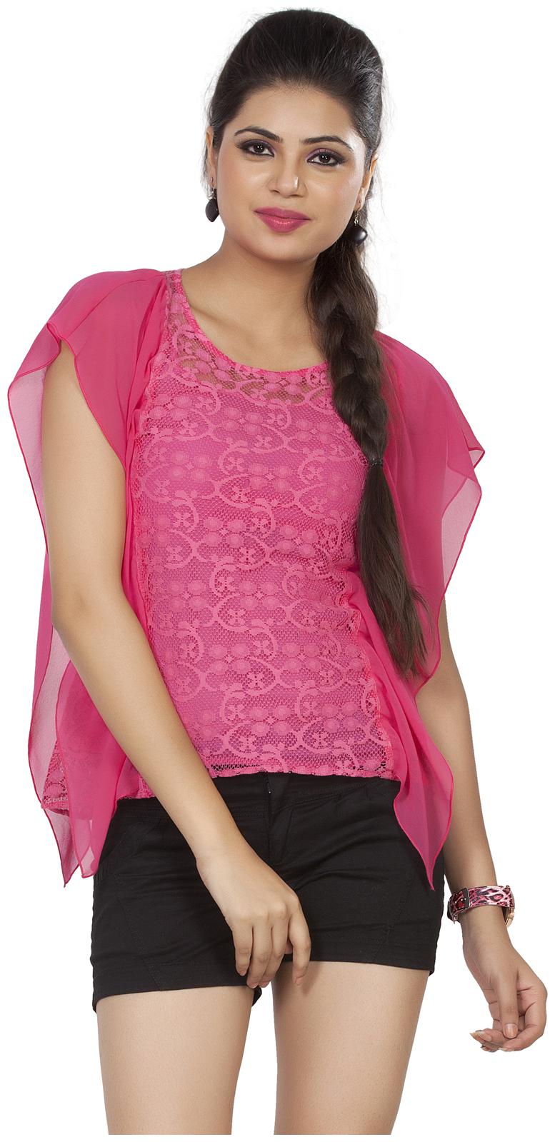 

SOIE Casual Butterfly Sleeve Embroidered Women s Green Top