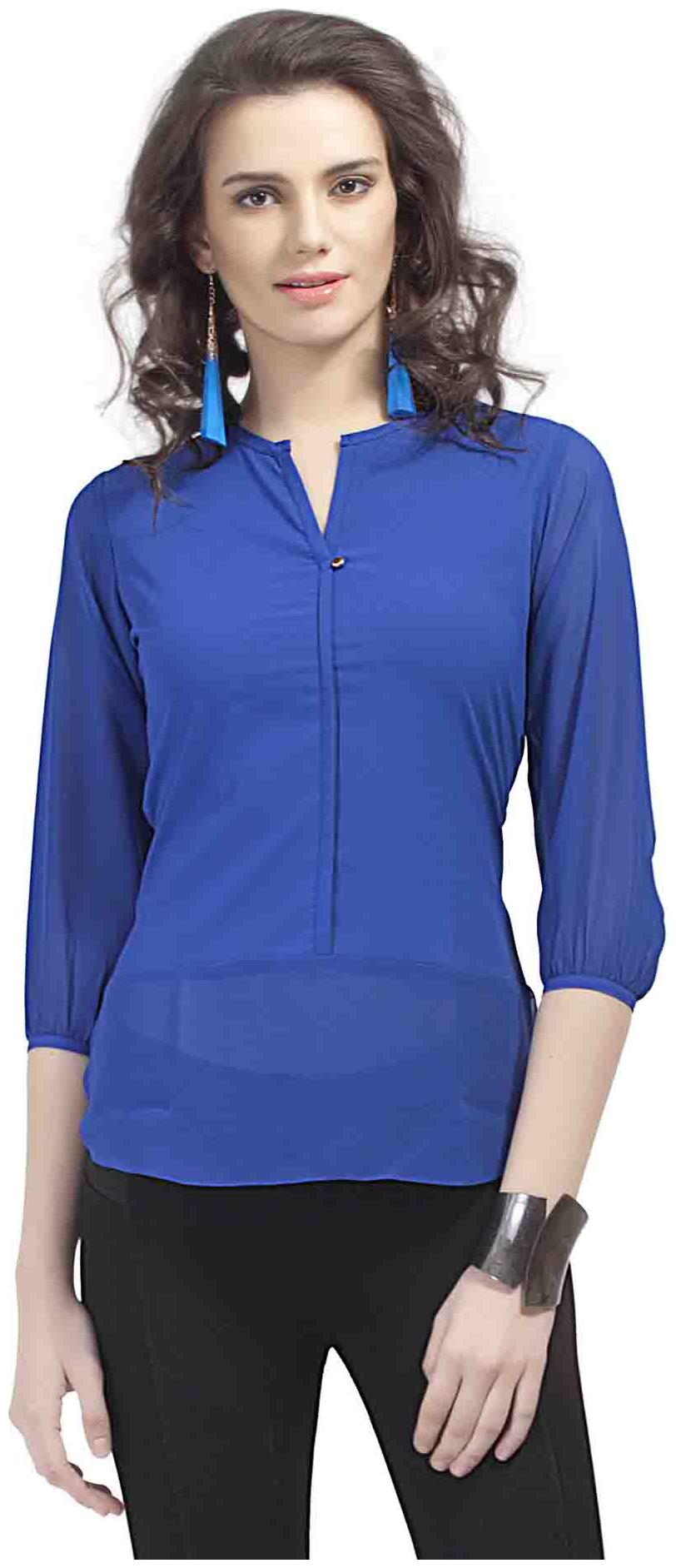 

SOIE Crepe top with georgette panel and 3 4th sleeves