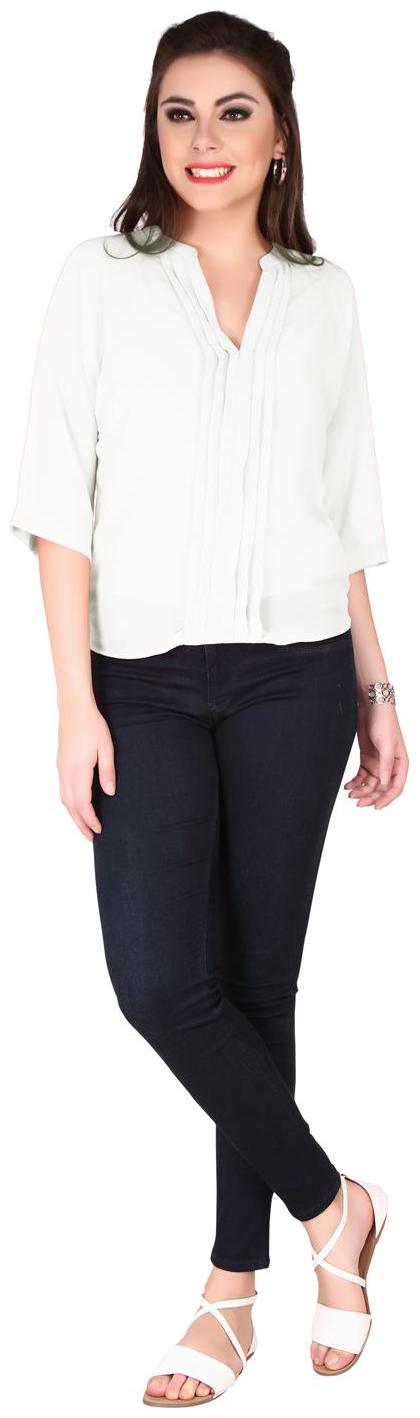 

SOIE front pleated 3 4 sleeve top