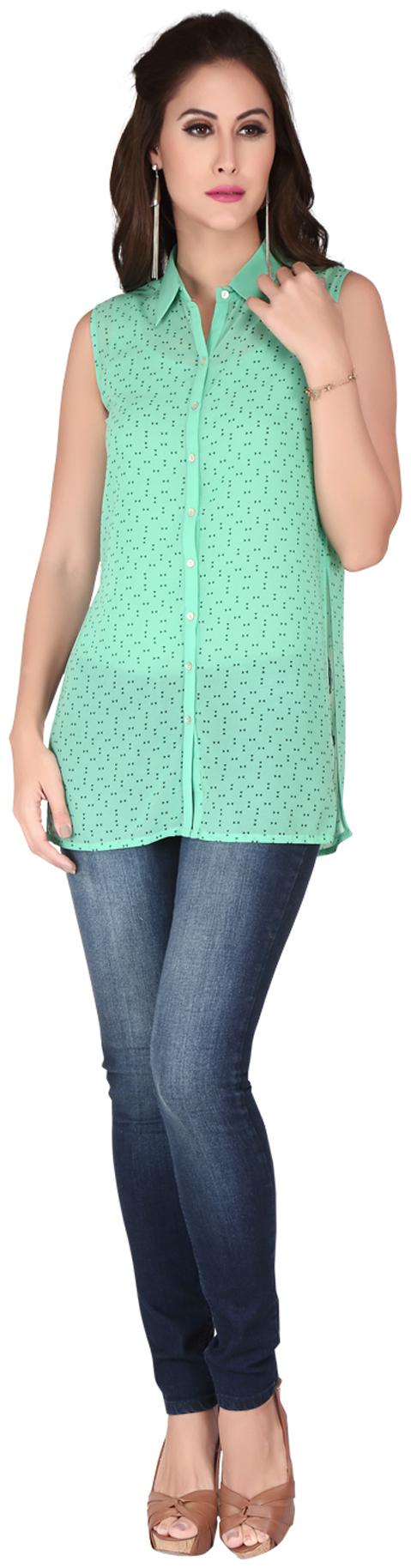 

SOIE Green Georgette Top