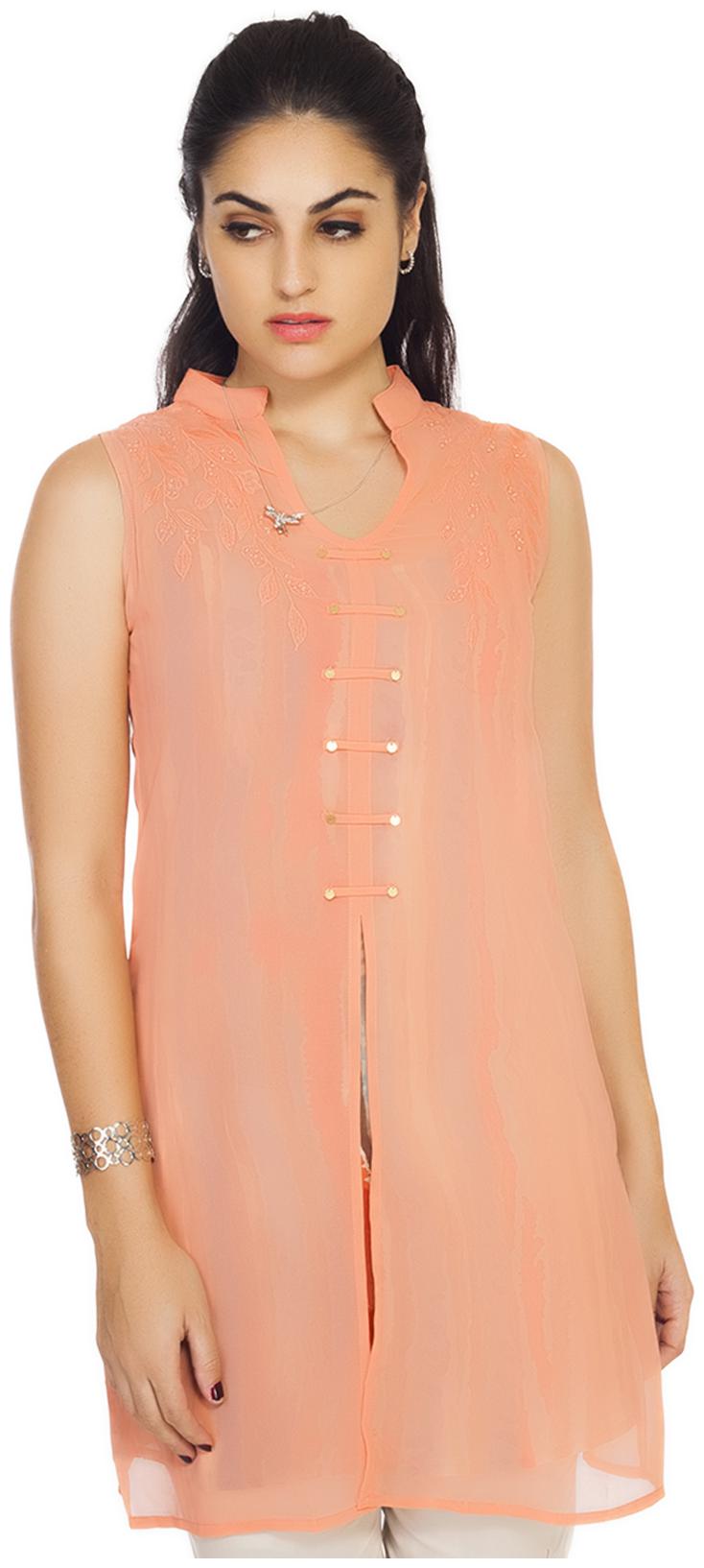 

Soie Orange Polyester Tunic