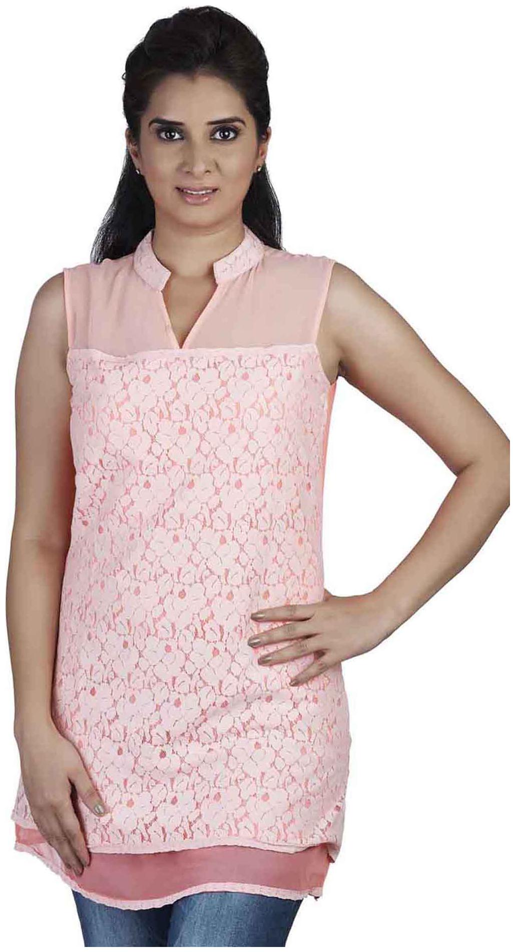 

Soie Women Printed Regular top - Pink