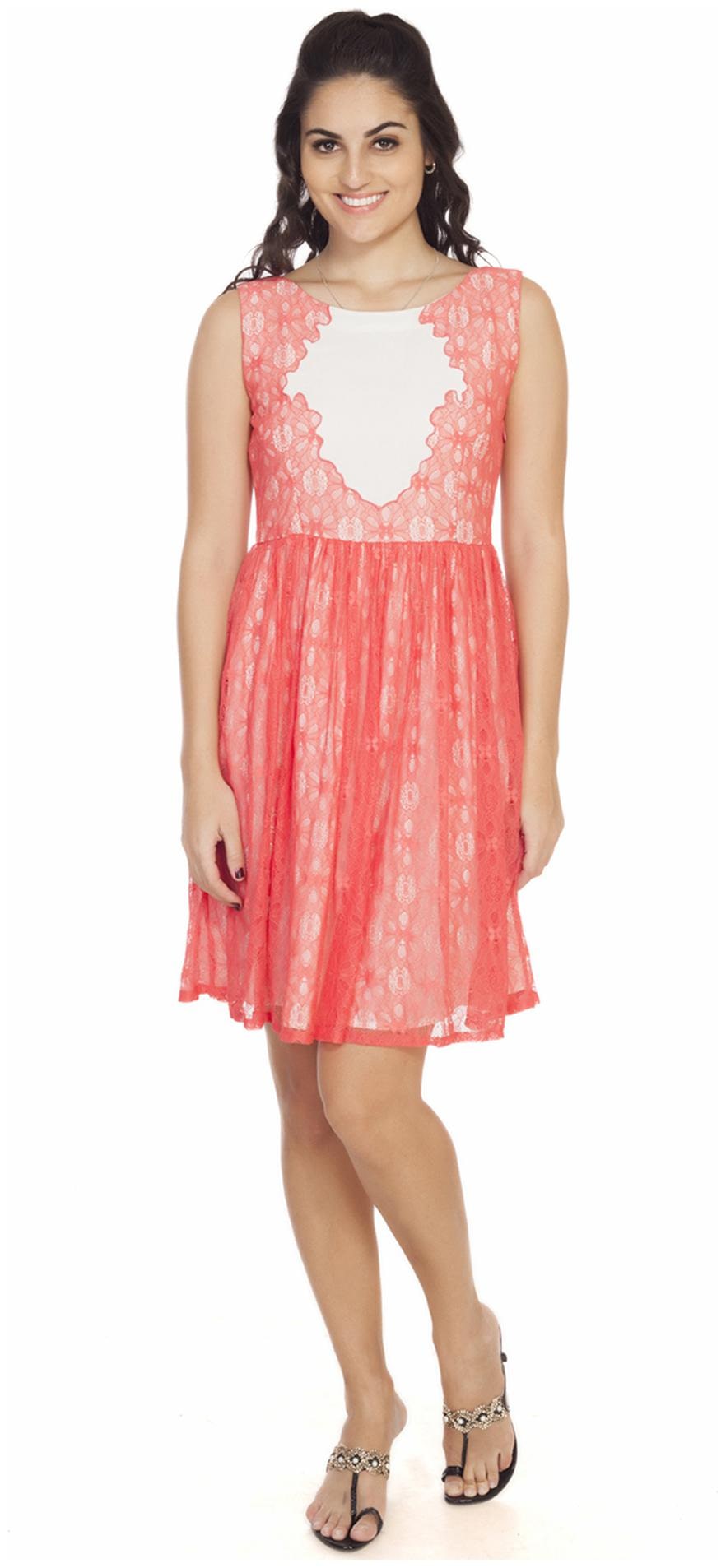 

Soie Pink Lace Dress
