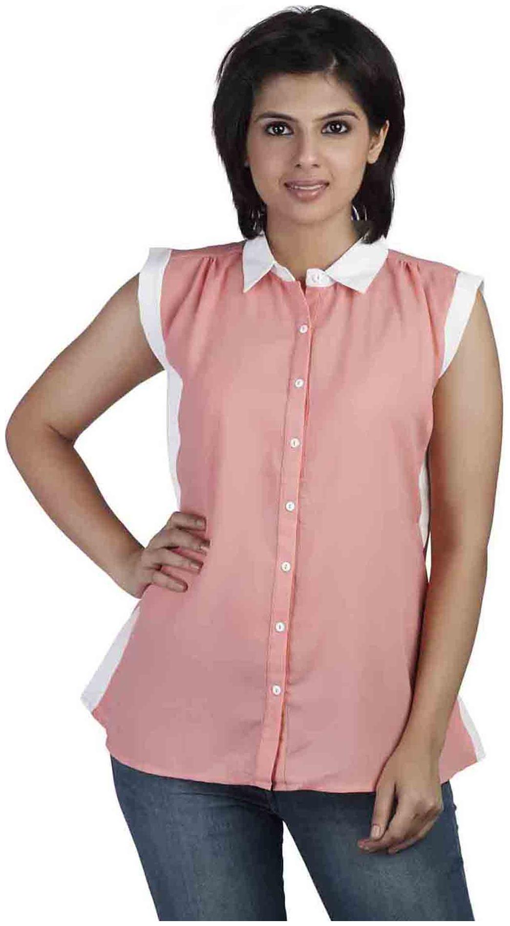 

Soie Women Pink Solid Regular Fit Shirt